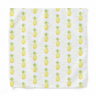 Summer Pineapple Sweet Tropical Watercolor Pattern Bandana