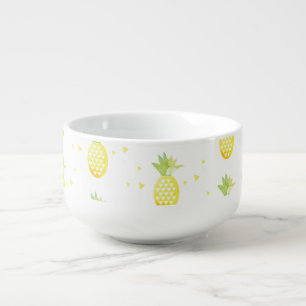 Summer Pineapple Sweet Tropical Watercolor Pattern Soup Mug