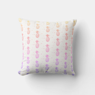 Summer Pineapple Sweet Tropical Watercolor Pattern Throw Pillow