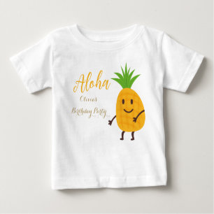 Summer Pineapple Tropical Aloha Birthday Party Baby T-Shirt
