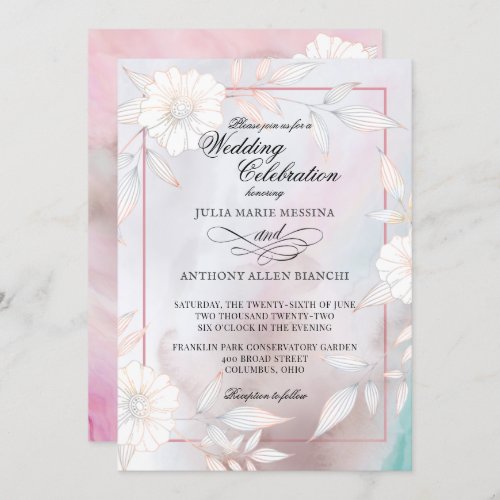Summer Pink Agate Simple Elegance Invitation