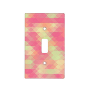 Summer Pink And Green Triangle Mosaic Light Switch Cover