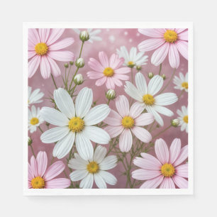 Summer Pink and White Daisies Napkins