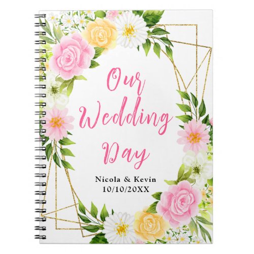 Summer Pink and Yellow Flowers Wedding Planner