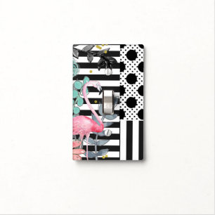 Summer Pink Flamingo Polka Dot Fun Funky Cool Light Switch Cover