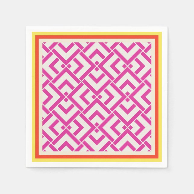 Summer pink geometric outdoor classic  napkins (Front)