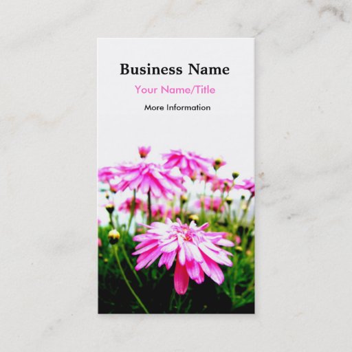 Customizable Summer!/Pink Gerbera Daisies Field Business Cards