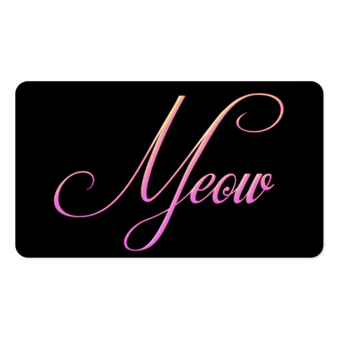 Summer Pink Glitter Look Meow Cat Business Cards