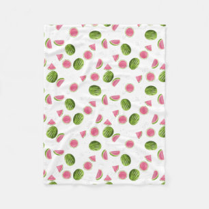 Summer Pink & Green Watermelon Pattern Fleece Blanket