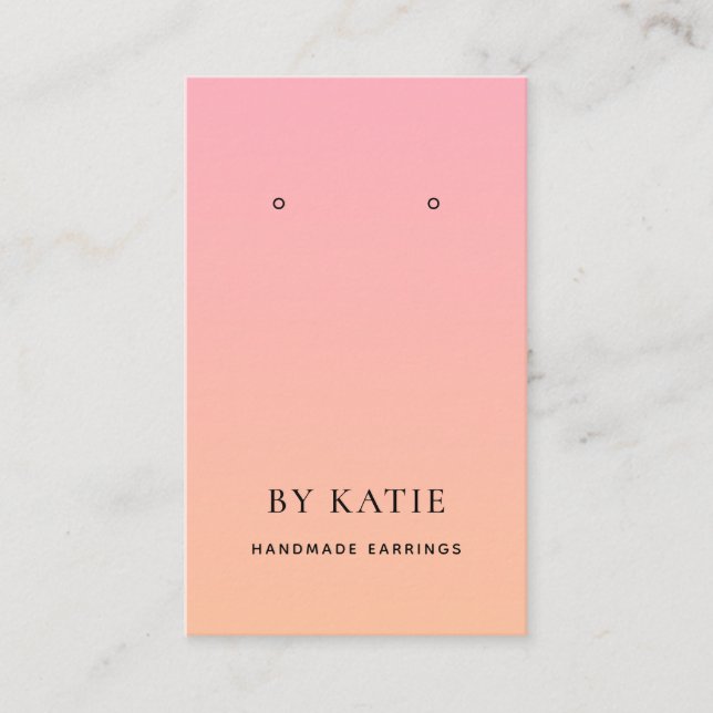 Summer Pink Orange Ombre Earring Display Card (Front)
