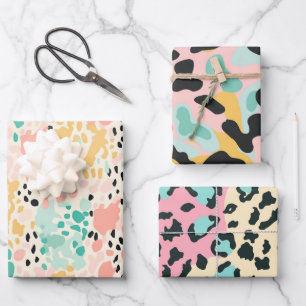 Summer Pink Pastel Leopard Spots Wrapping Paper Sheets