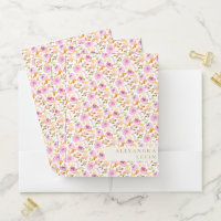 Summer Pink Watercolor Floral Personalized Name