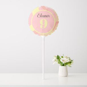 Summer Pink Yellow Cream Modern Personalized Balloon