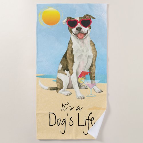 Summer Pit Bull Terrier Beach Towel