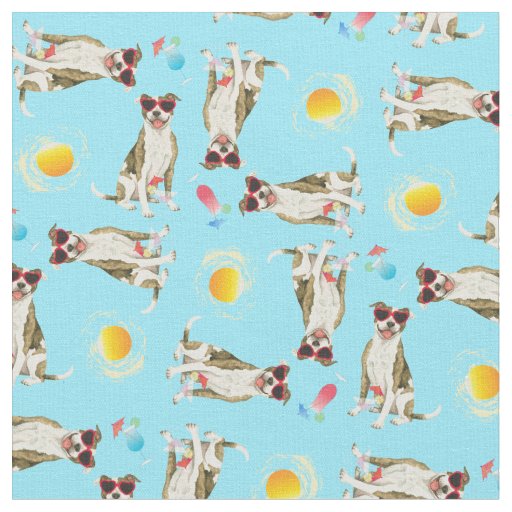 Summer Pit Bull Terrier Fabric
