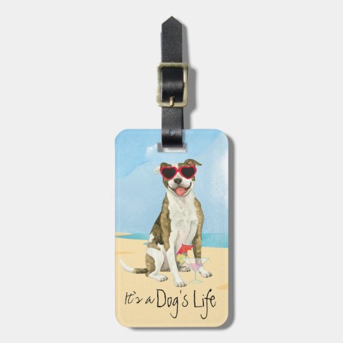 Summer Pit Bull Terrier Luggage Tag