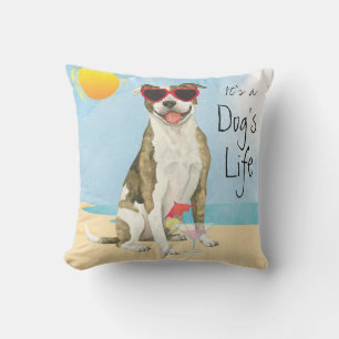 Summer Pit Bull Terrier Outdoor Pillow