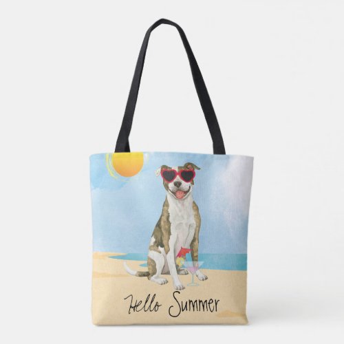 Summer Pit Bull Terrier Tote Bag