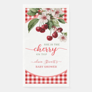 Summer plaid Cherry theme Baby shower Paper Guest Towels
