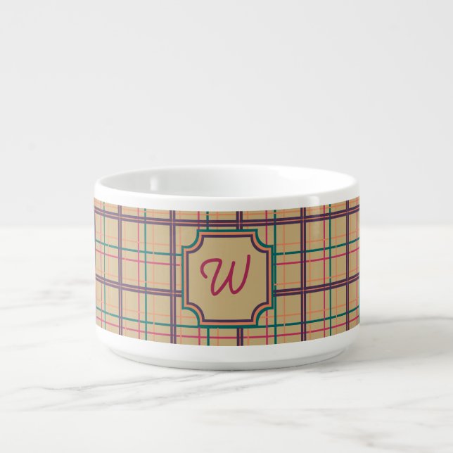 Summer Plaid Chili Bowl (Center)