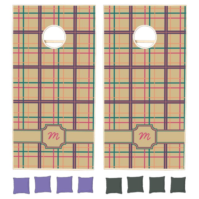 Summer Plaid Cornhole Set (Set)