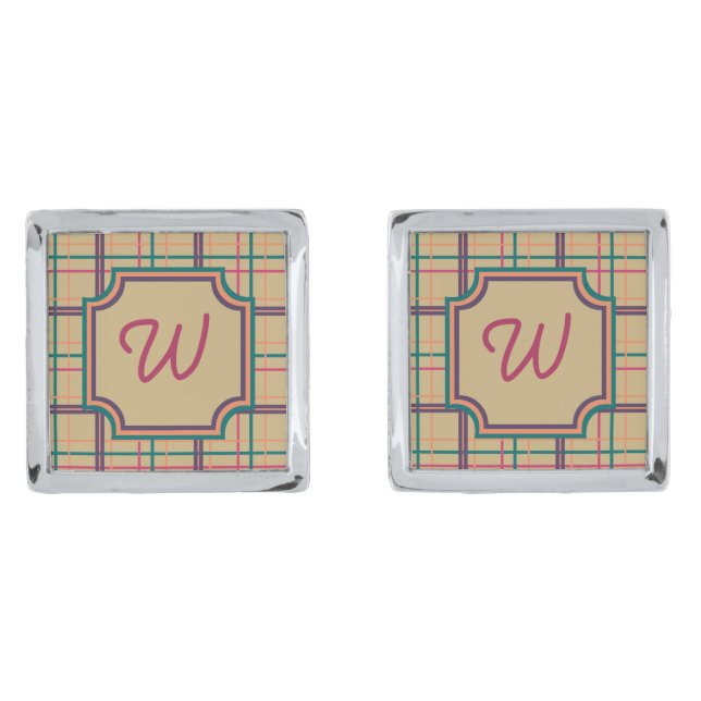 Summer Plaid Cufflinks (Front)