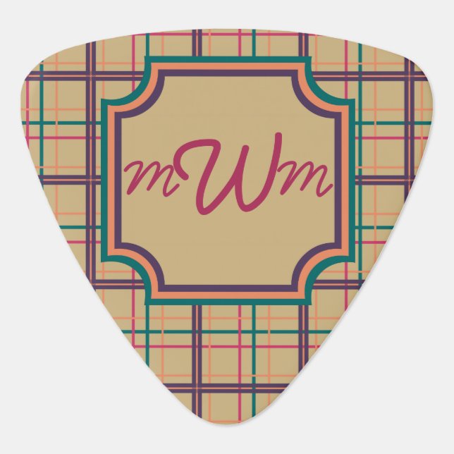 Summer Plaid Guitar Pick (Front)