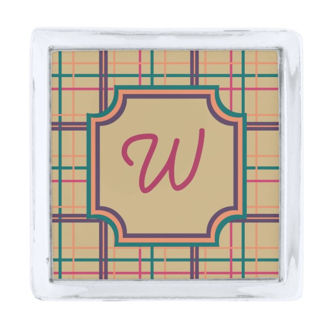 Summer Plaid Lapel Pin (Front)