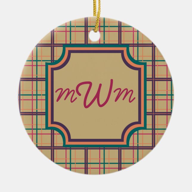 Summer Plaid Ornament (Front)