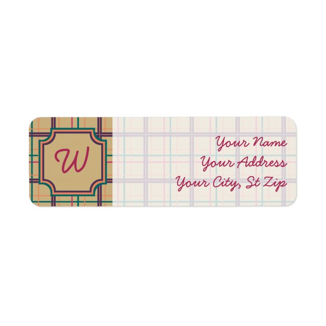 Summer Plaid Return Address Label (Front)