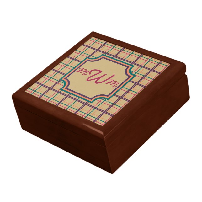 Summer Plaid Tile Box (Side)