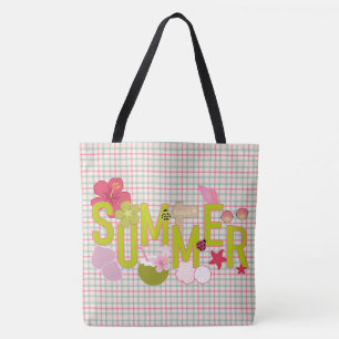 Summer Plaid Tote Bag