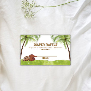 Summer Plam Football Diaper Raffle Baby Shower Enclosure Card