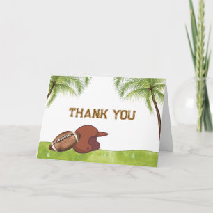 Summer Plam Tree Football Sport Baby Shower Letterpress Thank You Card