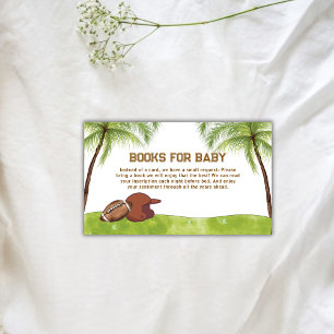 Summer Plam Tree Football Sport Books Baby Shower Enclosure Card
