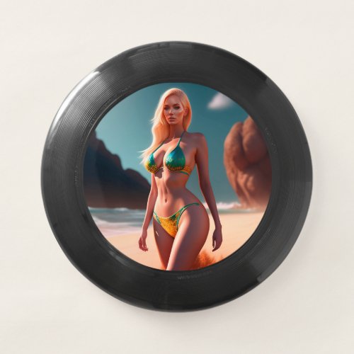 Summer play girl Frisbees