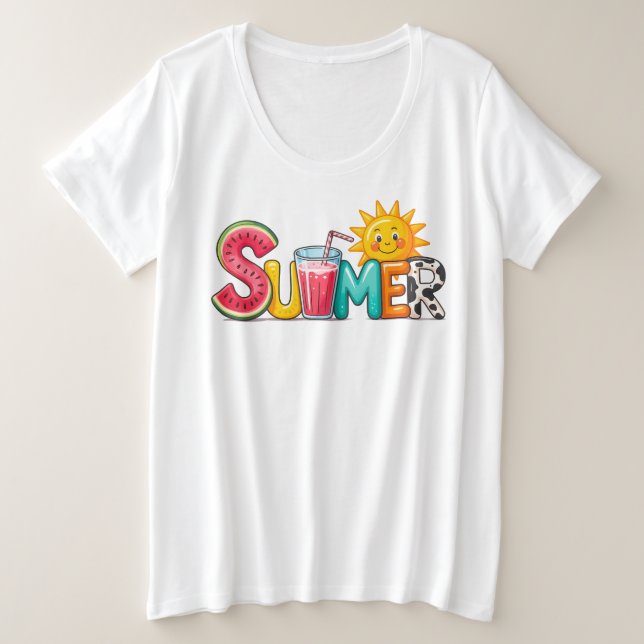 Summer  plus size T-Shirt (Design Front)