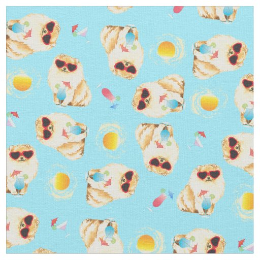 Summer Pomeranian Fabric