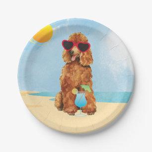 Summer Poodle Paper Plates