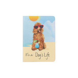 Summer Poodle Passport Holder