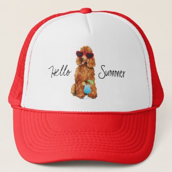 Summer Poodle Trucker Hat by DogsInk at Zazzle