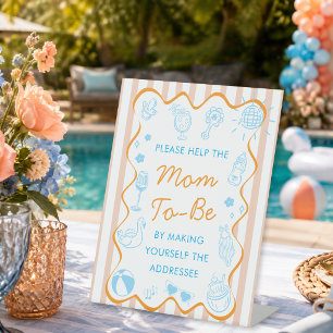 Summer Pool Baby Shower Address The Envelope Sign