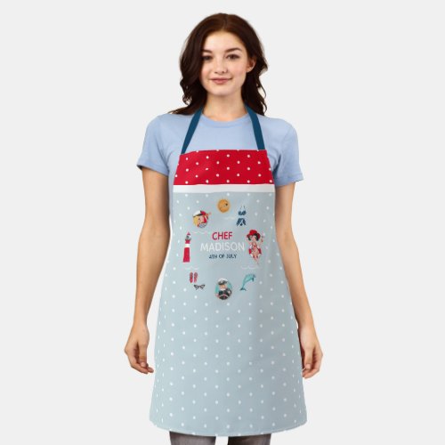 Summer pool bbq party apron