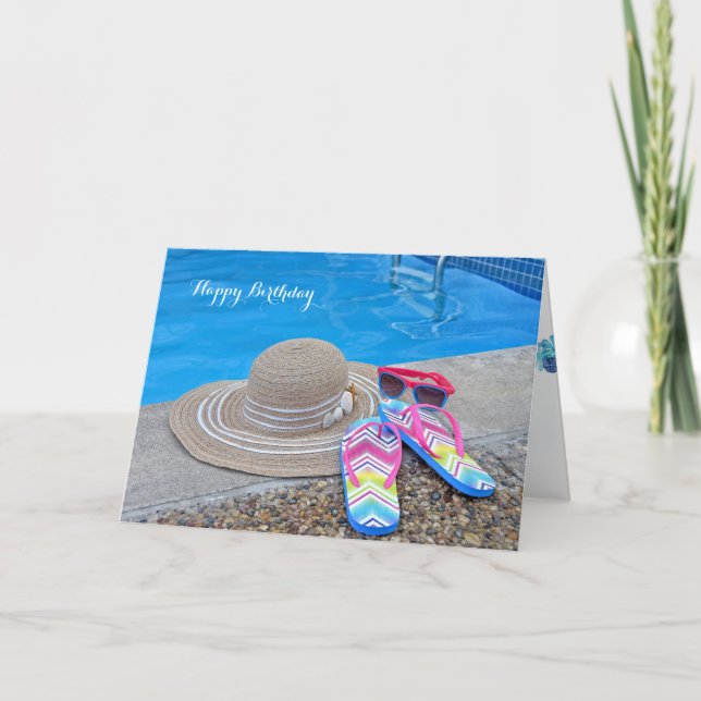 Summer Pool Birthday Card (Front)