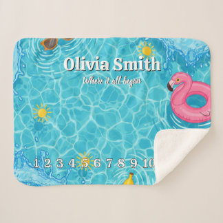 Summer Pool Effect Baby Milestone Blanket
