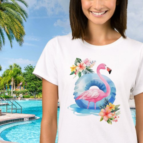 Summer Pool Flamingo T_Shirt