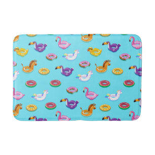 Summer Pool Float Pattern Bath Mat