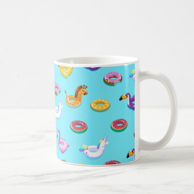 Summer Pool Float Pattern Coffee Mug (Right)