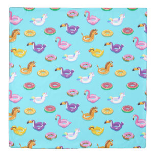 Summer Pool Float Pattern Duvet Cover