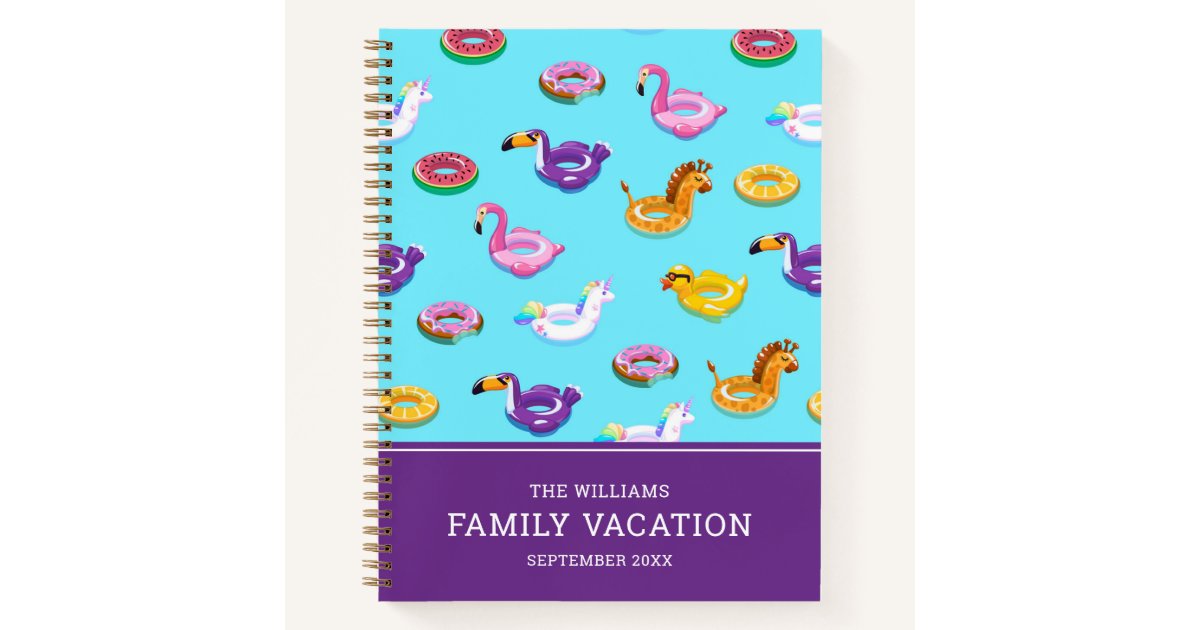 Summer Pool Float Pattern | Family Vacation Notebook | Zazzle